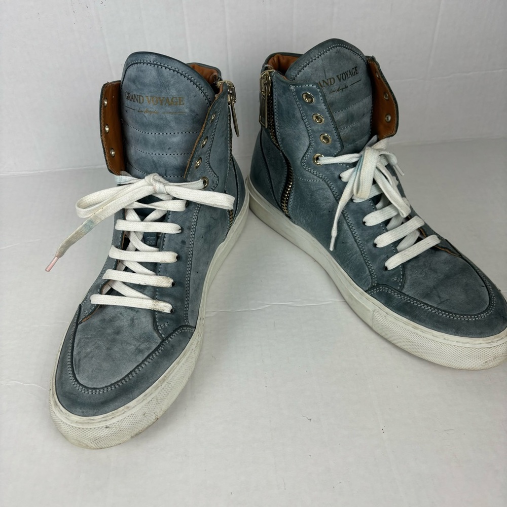 Grand Voyage/LA “Belmondo High”high-top sneakers in blue burnished Men’s 9.5